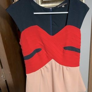 Color Block Short Sleeved Blouse